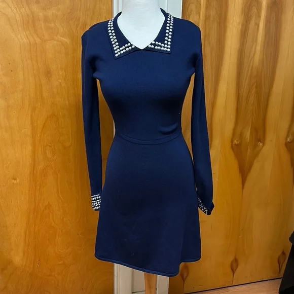 Rosie Harlow | Dresses | Rosie Harlow Navy Sweater Dress Size Small With  Collar And Cuff Details Nwt | Poshmark